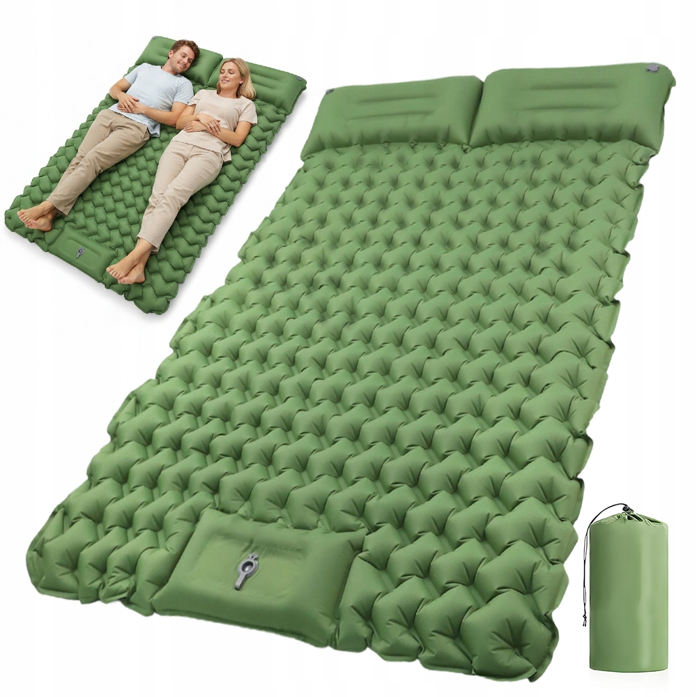 Mata Dwuosobowa Materac 195X120CM Na Kemping Trwały Z Poduszką Pompką Nożną