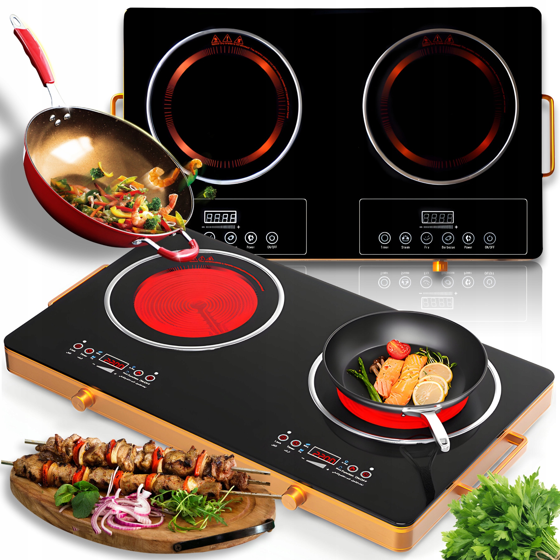 Kuchenka Płyta Grzewcza Turystyczna Podwójna Dwupalnikowa Przenośna 4000W