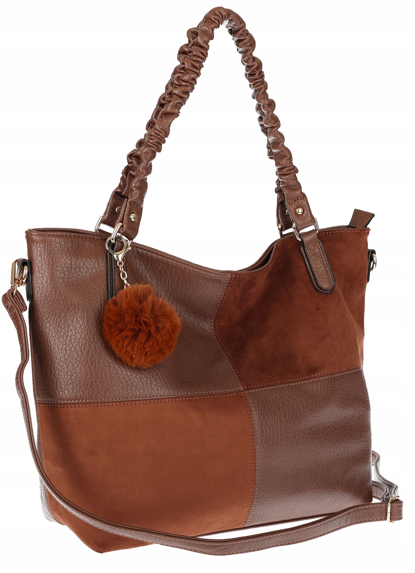 Dámská shopper kabelka A4 elegantní velká taška do práce HJ1252 Hnědá