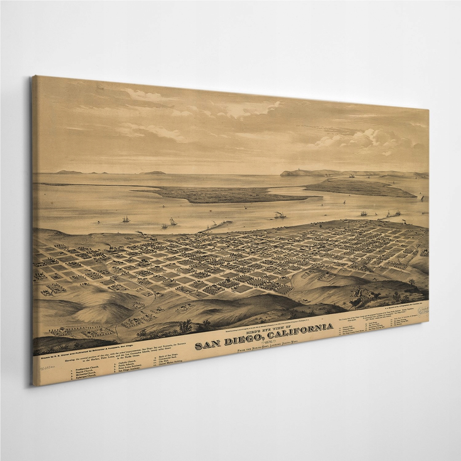 

Zdjęcie na płótnie San Diego Mapa Vintage 100x50