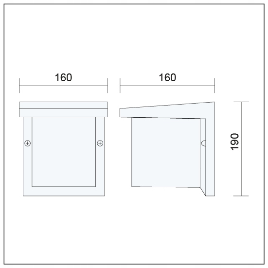 KINKIET ZEWNĘTRZNY LAMPA OGRODOWA ELEWACYJNA IP54 Długość/wysokość 19 cm
