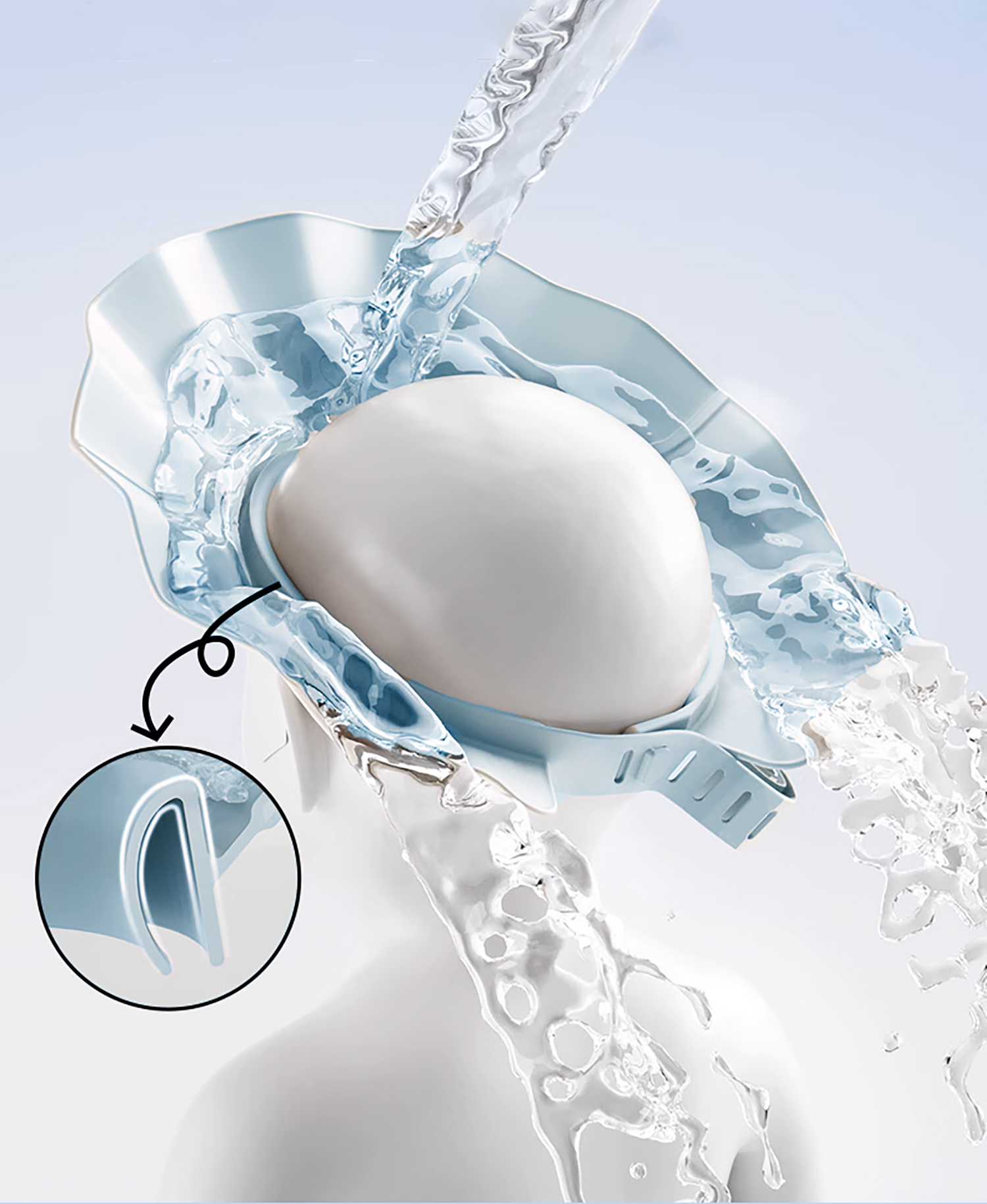 RONDO KĄPIELOWE NICEKIDS PREMIUM DASZEK DO MYCIA GŁOWY KĄPIEL DZIECI NIEBIE Stan opakowania oryginalne