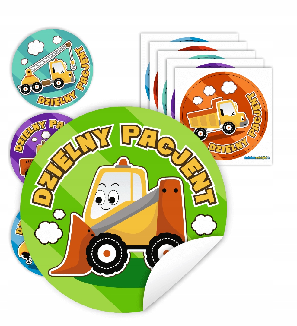 

Naklejki Dzielny Pacjent Koparki Wycięte 90szt