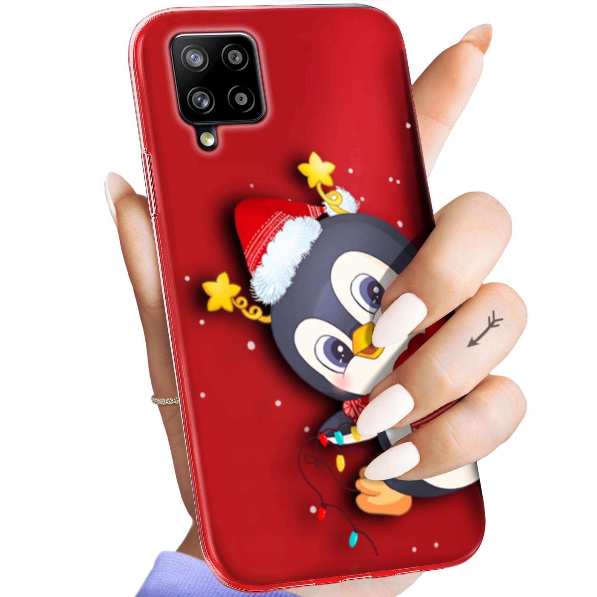 Etui Do Samsung A42 5G Święta Christmas Mikołaj Pingwin Obudowa Case
