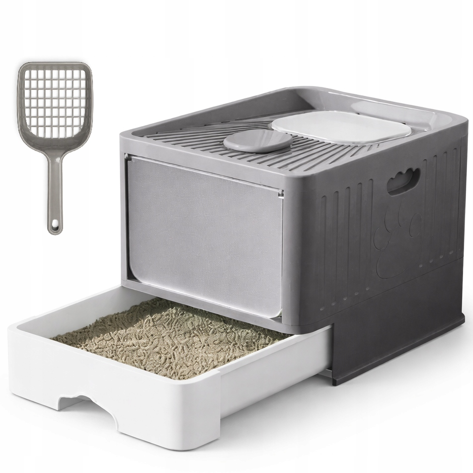 Levně Velká Toaleta Pro Kočky Se Zásuvkou Lopatka Krytá S Filtrem (F096)