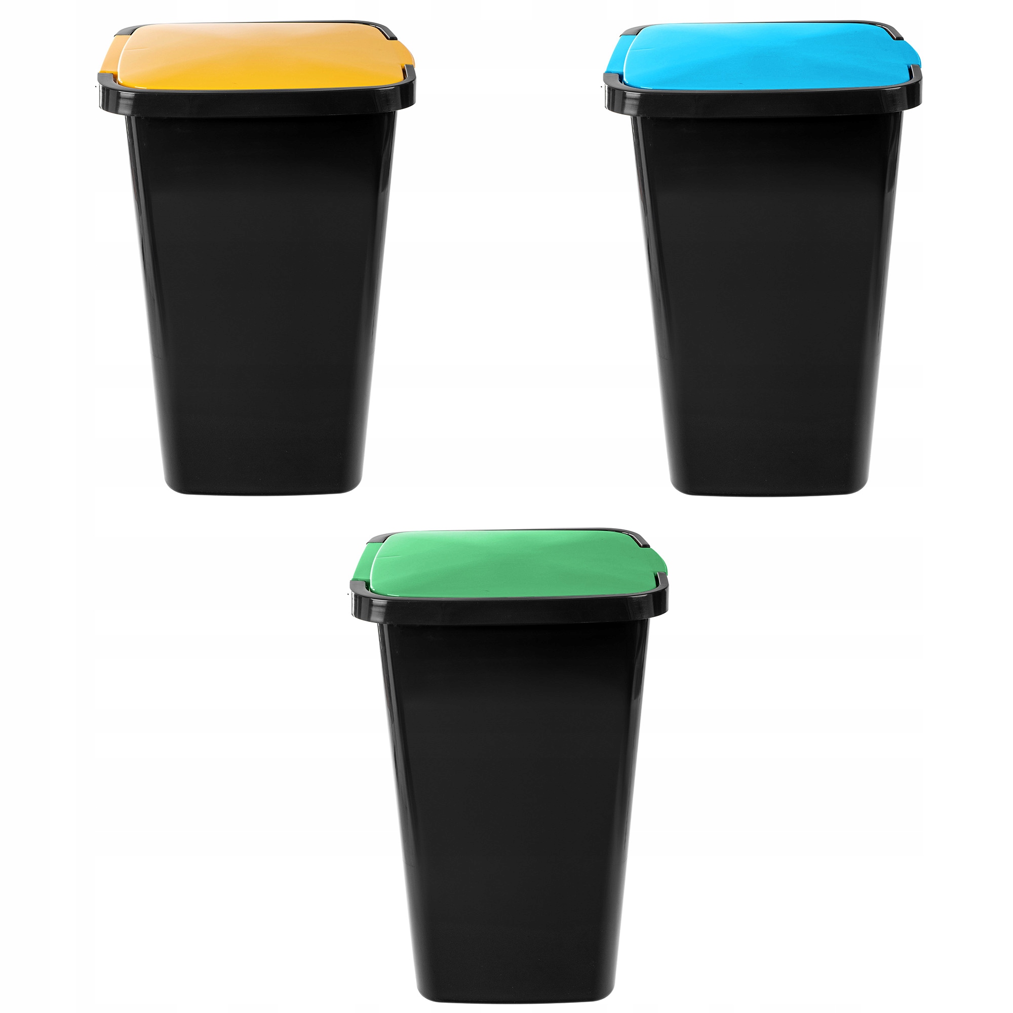 3x Odpadkový Koš 45L Nádoba Koš S Pedálem Na Třídění Odpadu Sada