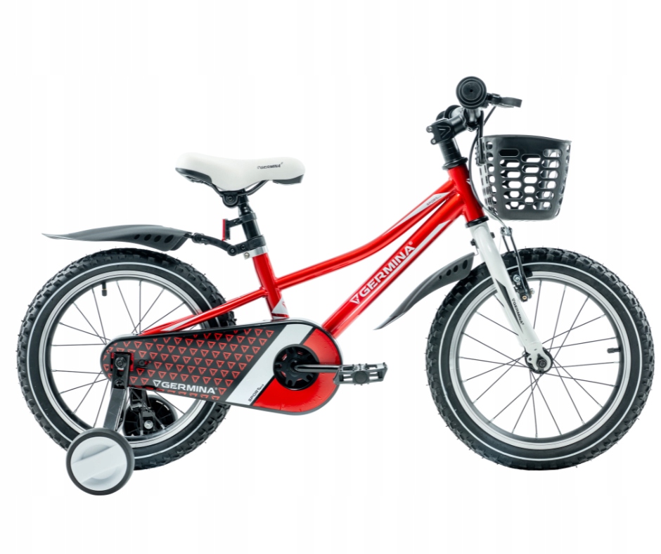 Rowerek dziecięcy rower dla dziewczynki chłopca 16 cali czerwony z kółkami