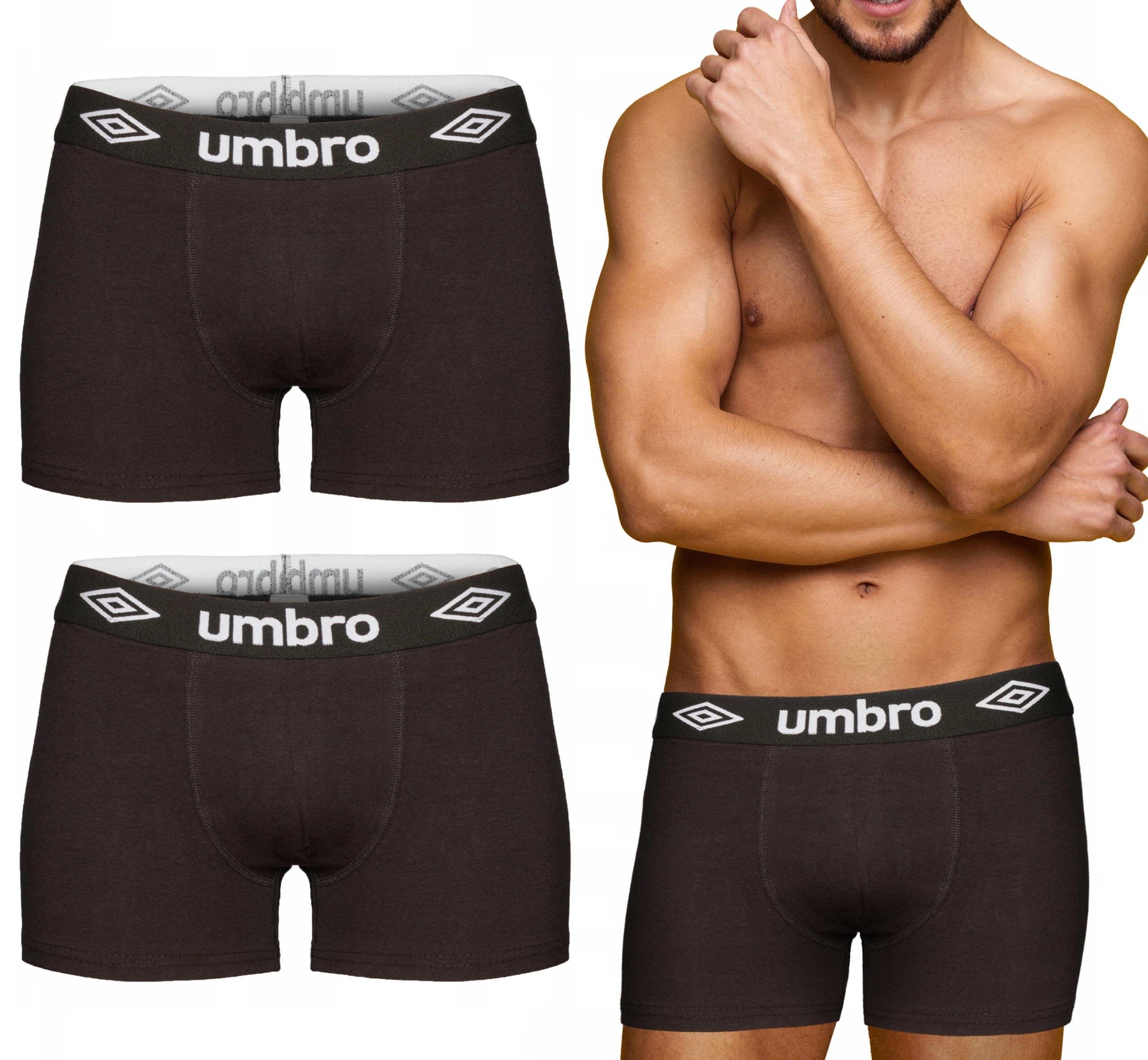 

Umbro Bokserki Męskie Szorty Bawełniane 2-PAK XL
