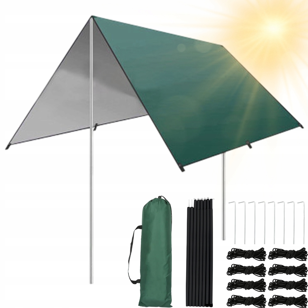 Szkocki Tarp, płachta DD Hammocks 3x3 oliwka UV50+