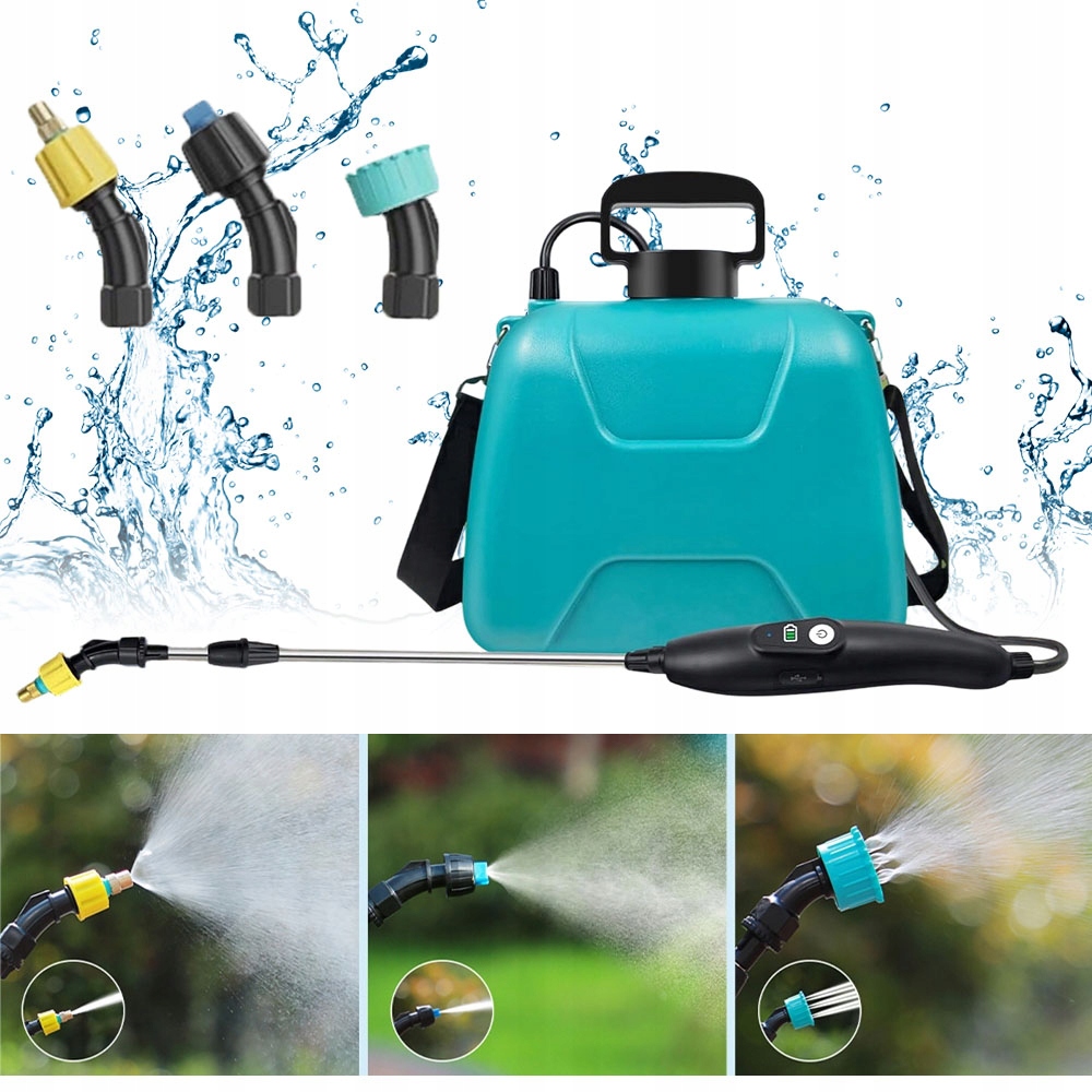 Elektrický zahradní postřikovač 8 l s nastavitelným napájecím pásem na rámu