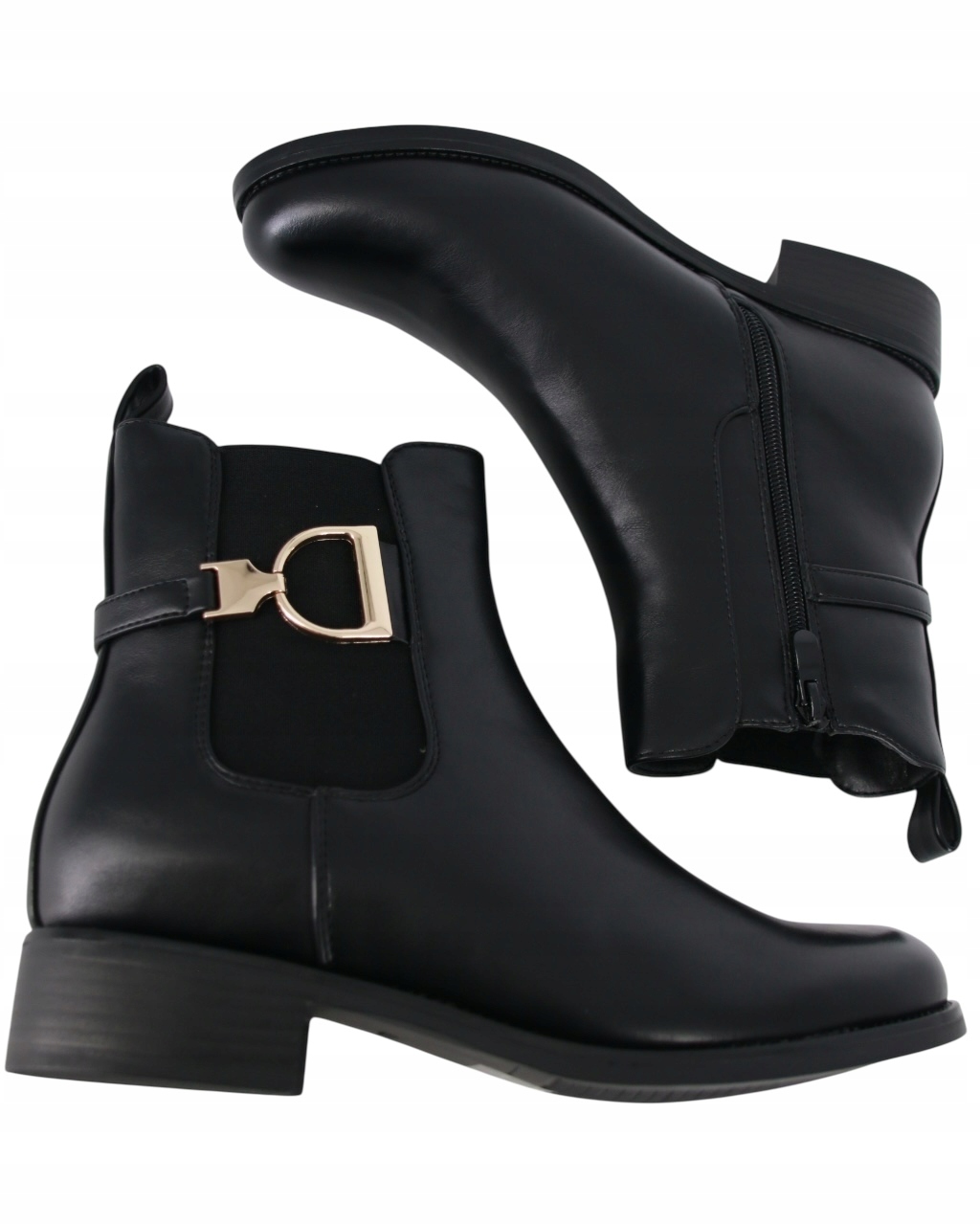 Kotníkové Boty Na Nízkém Podpatku 3,5 cm Velké Velikosti Dámské Boty Černé Pohodlné 43