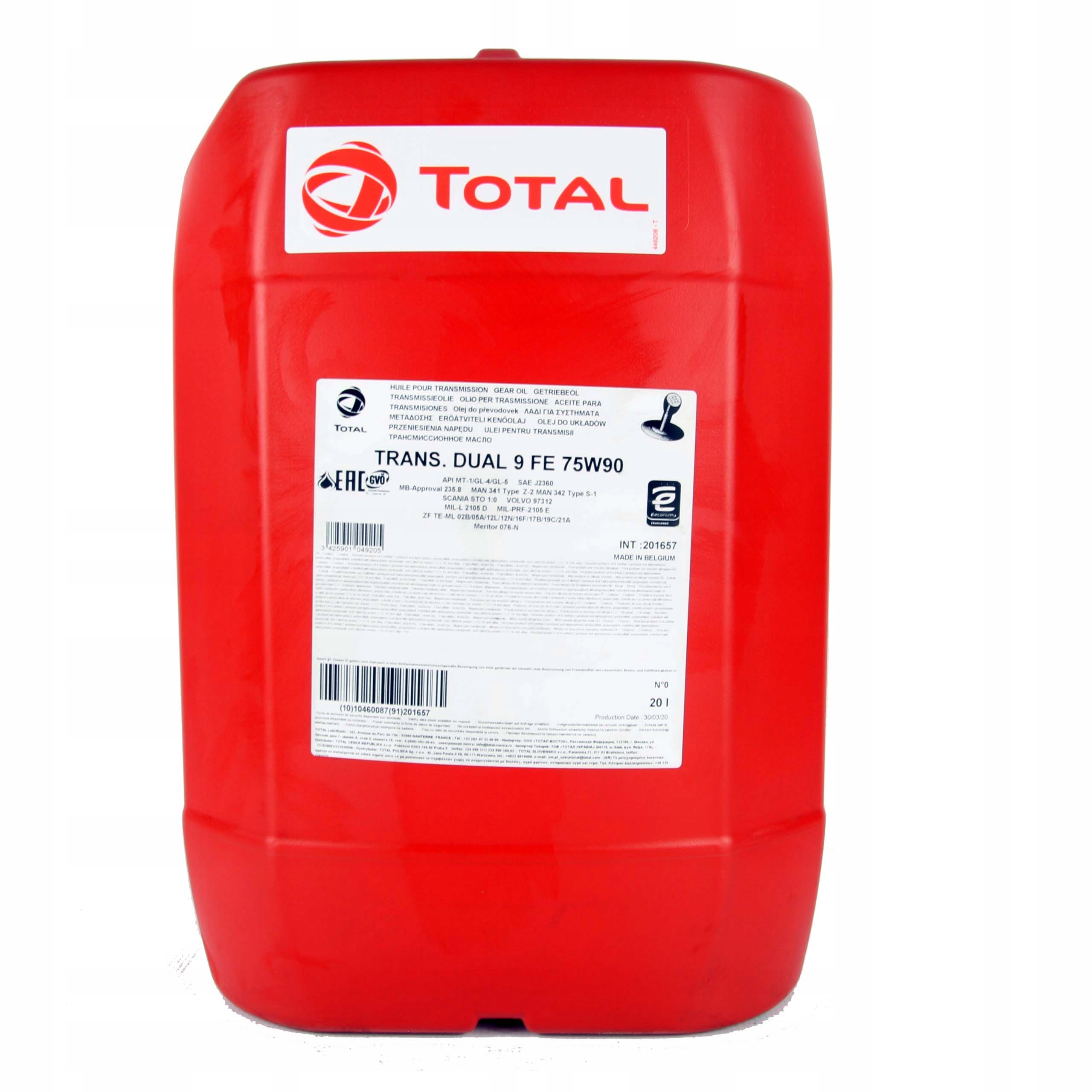 Olej Total Transmission Dual 9 FE 75W90 20L