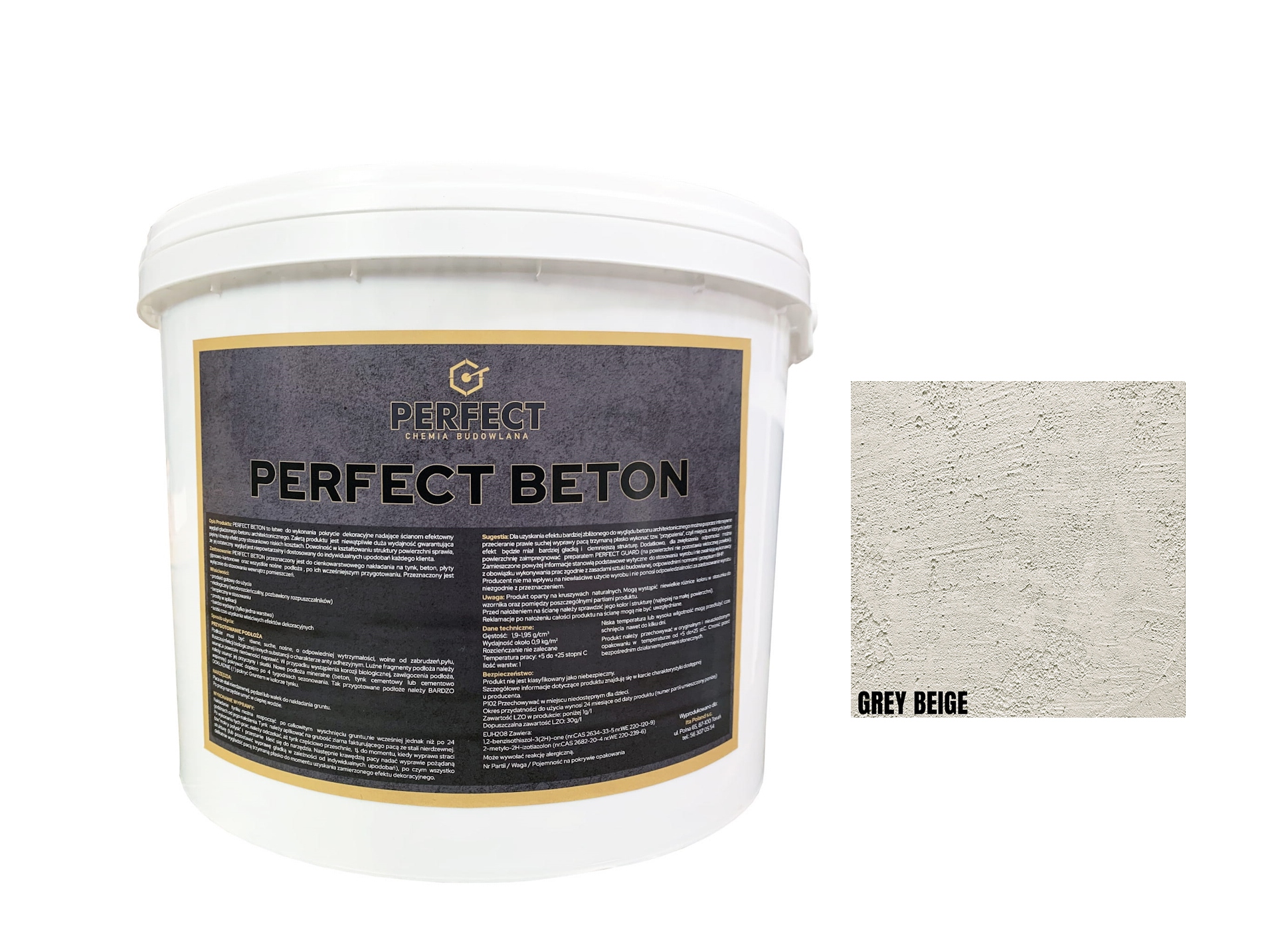 Beton Architektoniczny Tynk Dekoracyjny Do 8,5 m² 7,5 Kg Grey Beige