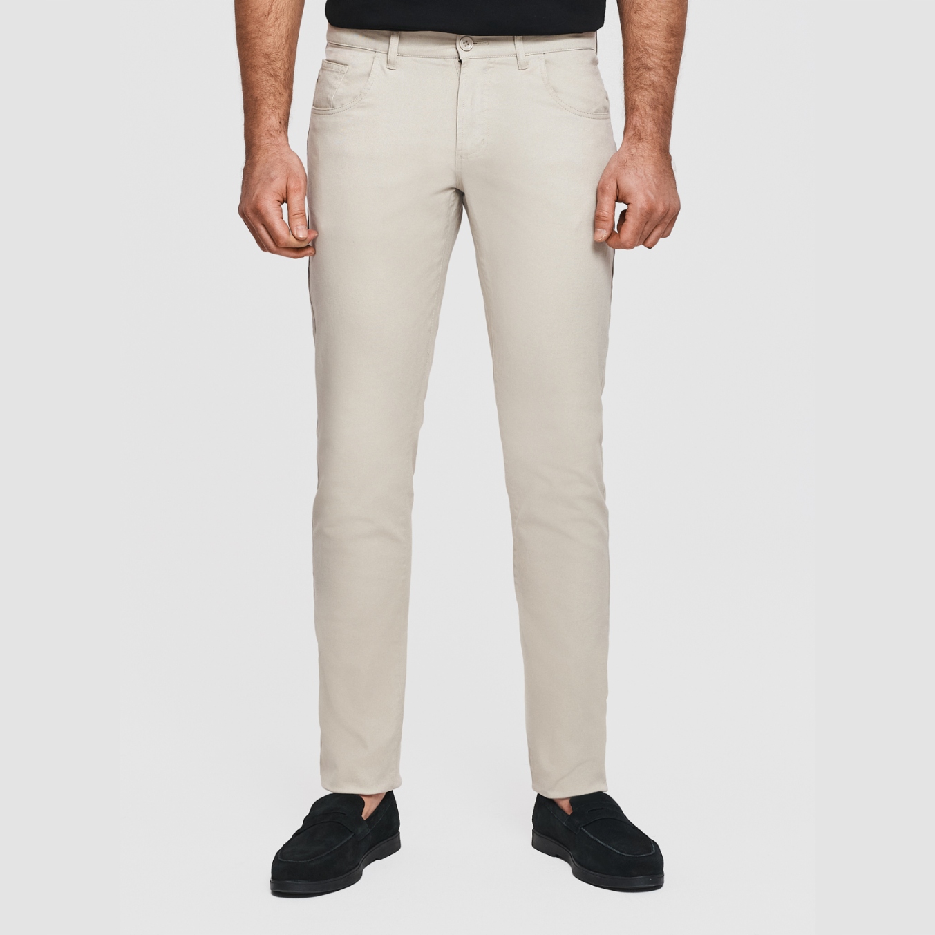 Béžové hladké pánské kalhoty Slim Fit Pako Lorente W34 L34