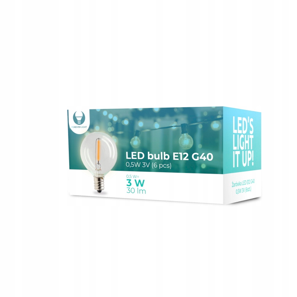 

Żarówka Led E12 G40 0.5W 3V 30lm 6 sztuk