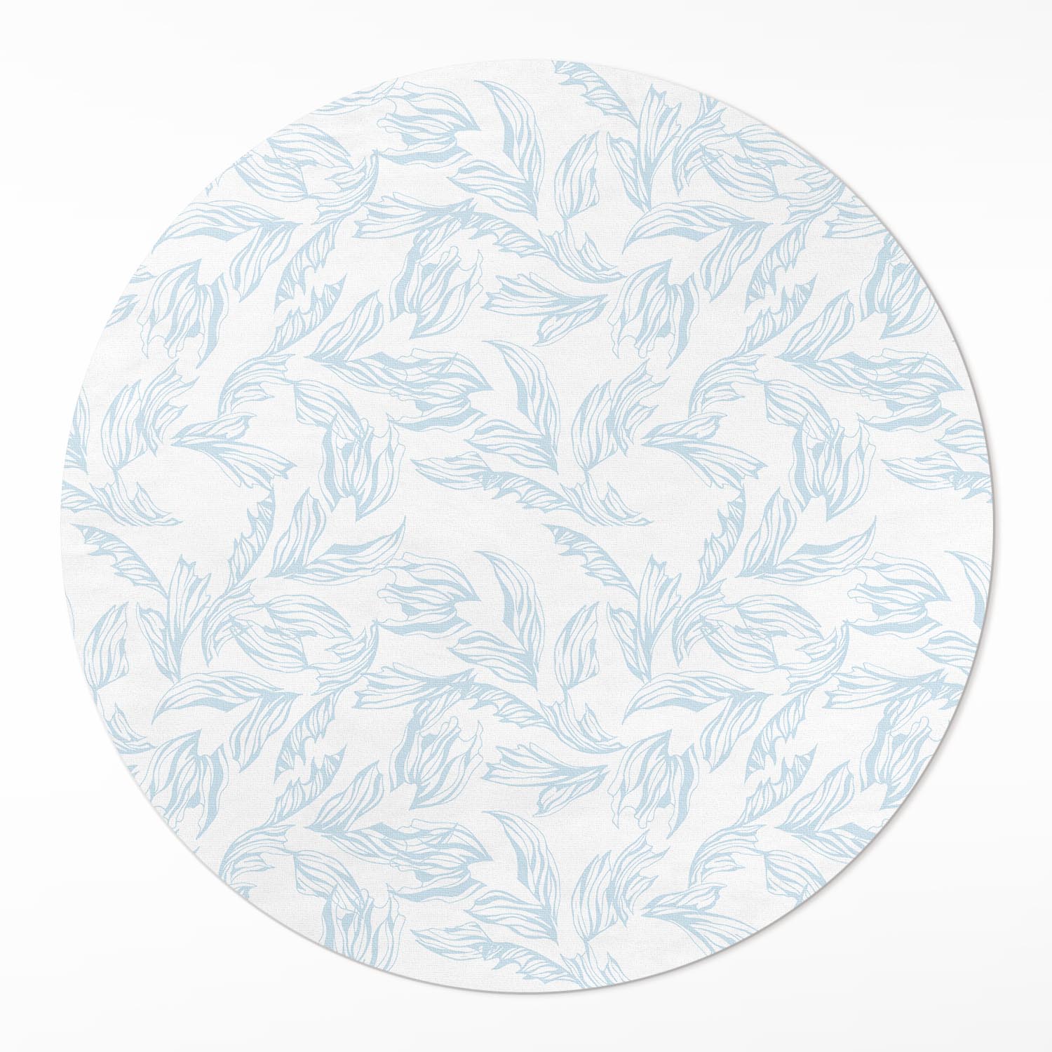 Kulatý Koberec koberec S Potiskem Skica elegantních listů vintage ⌀ 140 cm