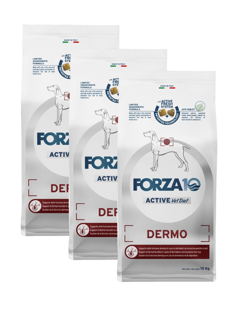 Forza10 Veterinární dieta Dermo Active pro psa 3 x 10 kg