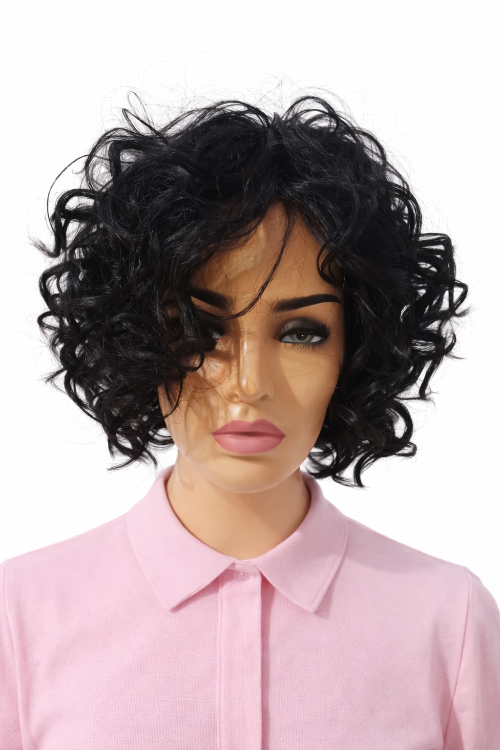 Černá vlnitá paruka 30 cm Neessaja wigs shop