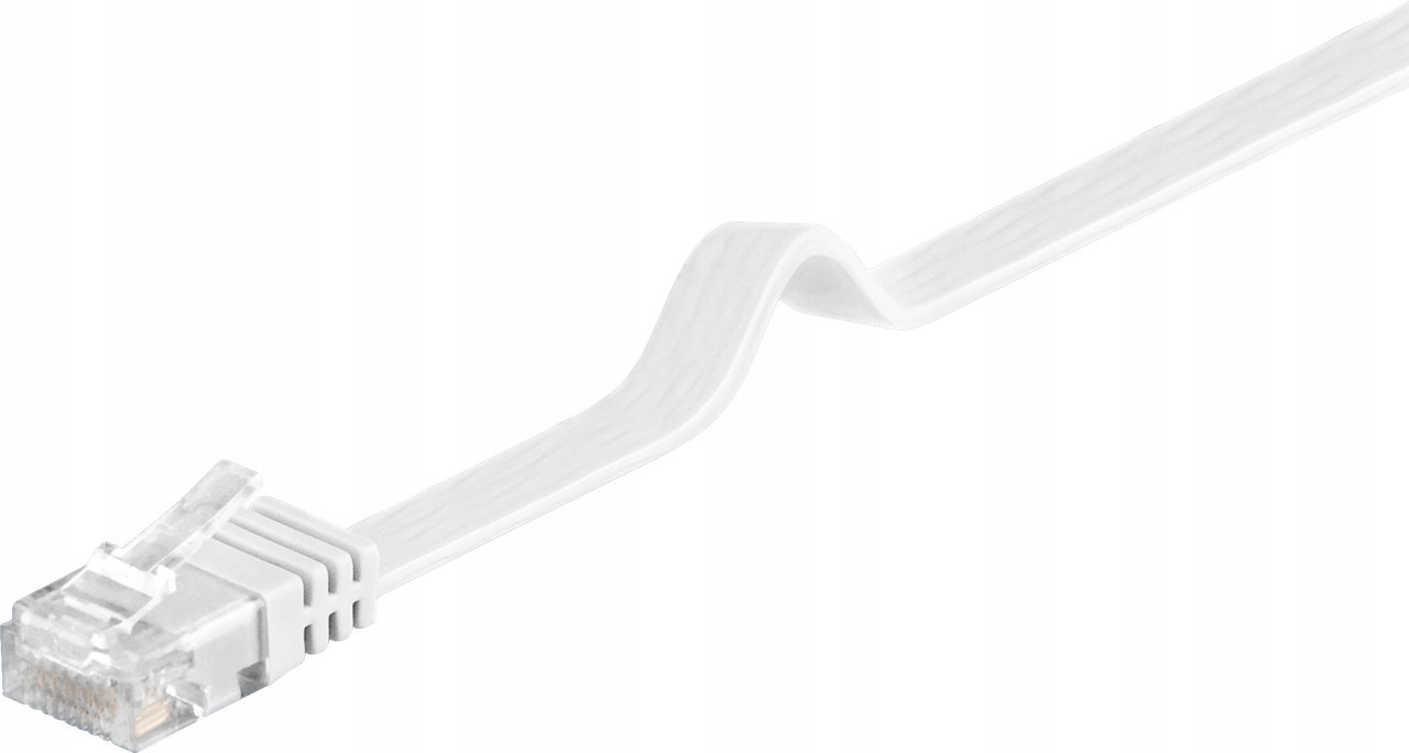

Kabel sieciowy Lan kat.6 Płaska U/utp Biały 1 m