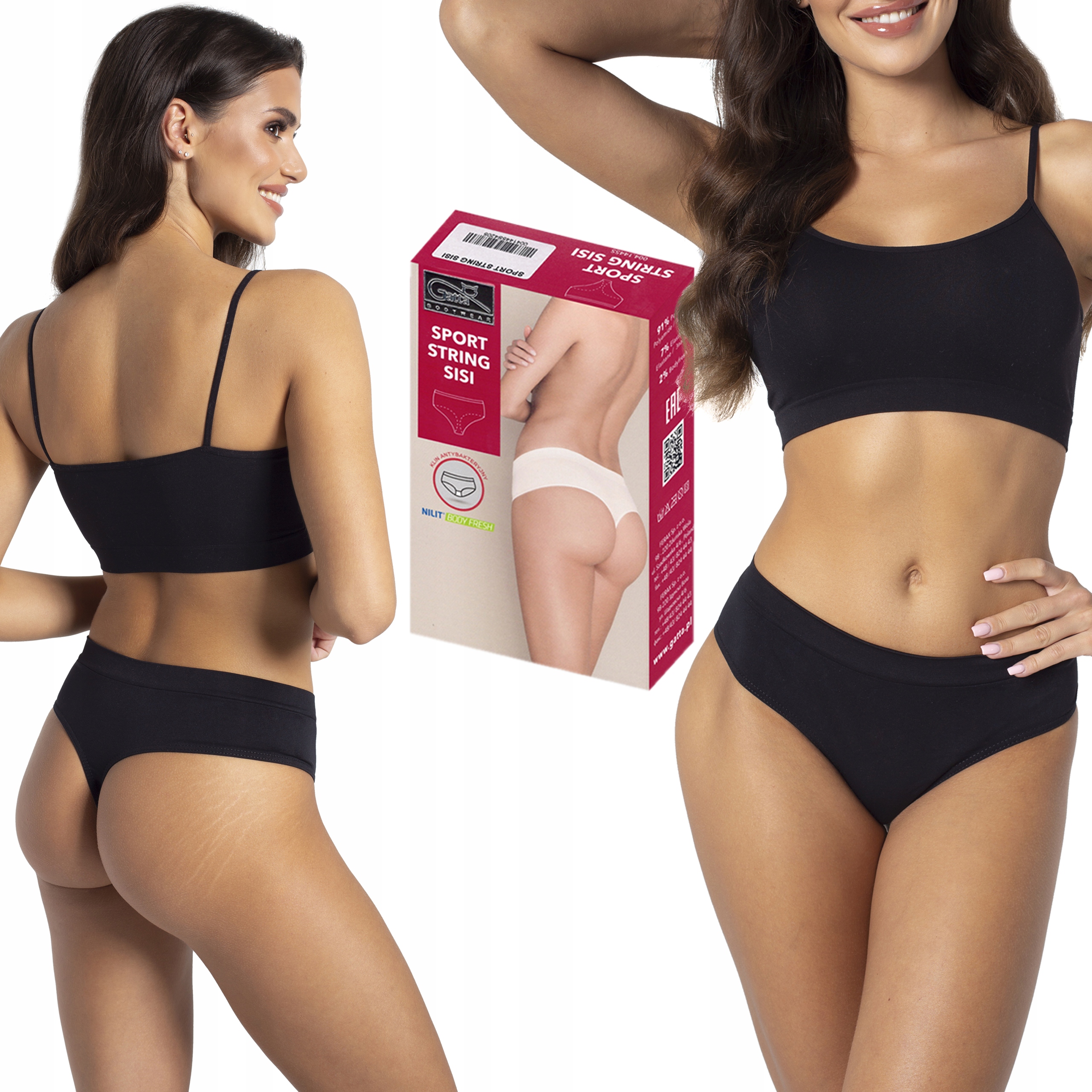 

Gatta stringi Sisi Sport String, czarne, L