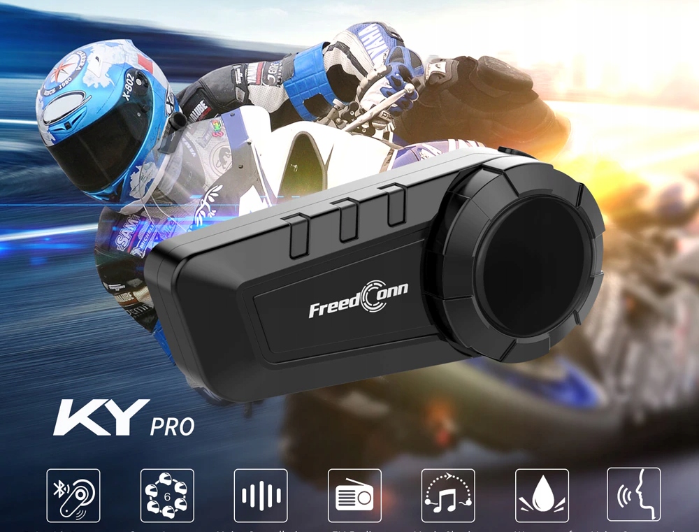 2x INTERKOM FREEDCONN KY PRO 1000M 6 OSOB 2 KASKI EAN 0001504202235