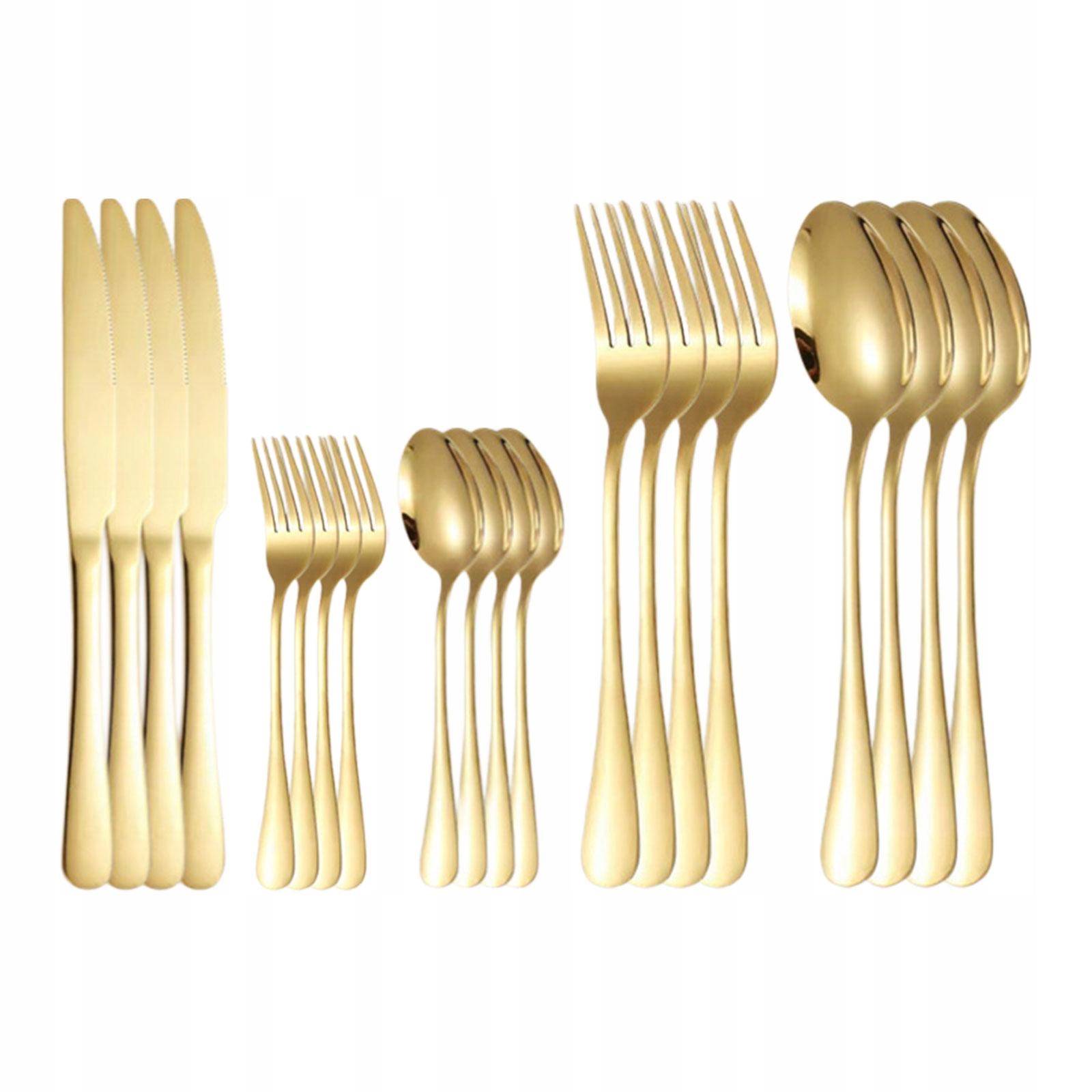 Sztućce Naczynia Łyżka Widelec złoty