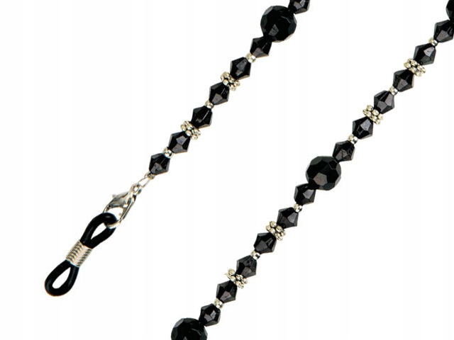 

Łańcuszek Do Okularów Hayne Czarne Koraliki