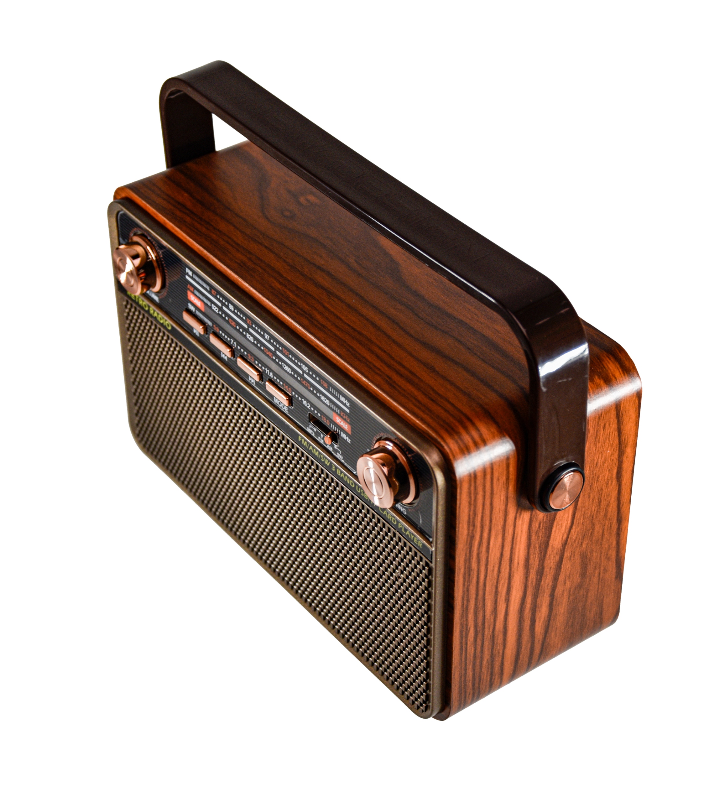Vintage Rádio Retro Bluetooth Sieťové Akumulátorové Aux Usb Flash Disk 220V