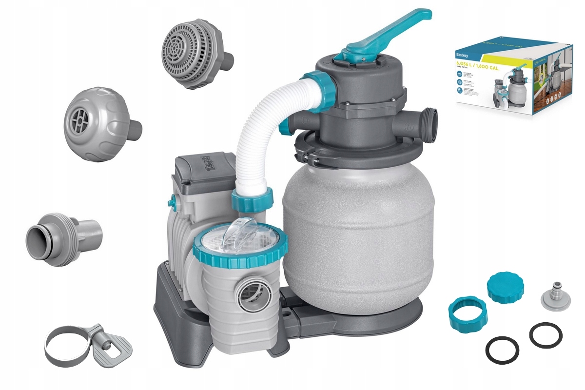 Piaskowa Pompa Filtrująca do basenów 6056L/h Bestway 58497 Duży Zestaw 2025
