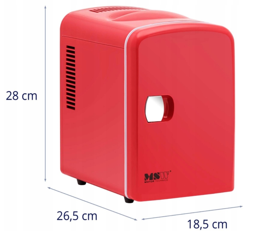 MINI LODÓWKA SAMOCHODOWA FUNKCJA GRZANIA CZERWONA PRZENOŚNA MINI LODÓWKA Klasa efektywności energetycznej F