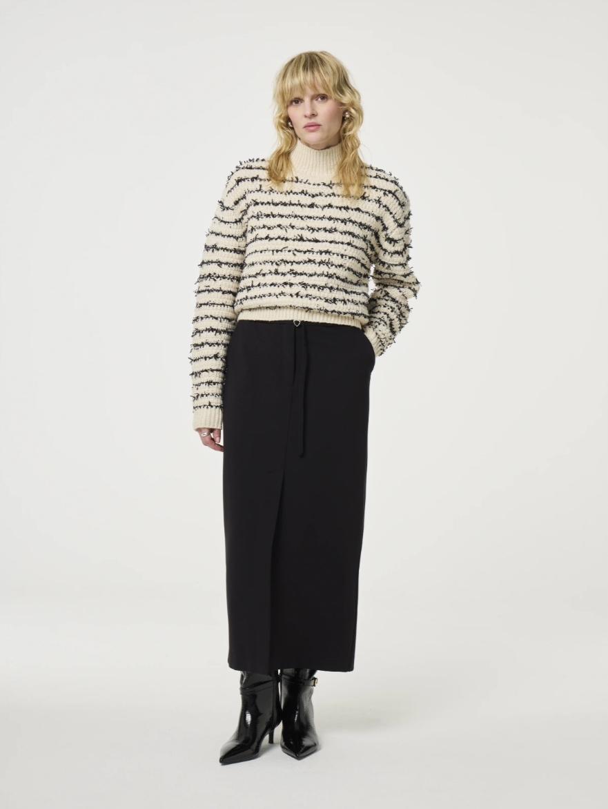 Fabienne Chapot Zilla Pullover krémový volný svetr s vlnou