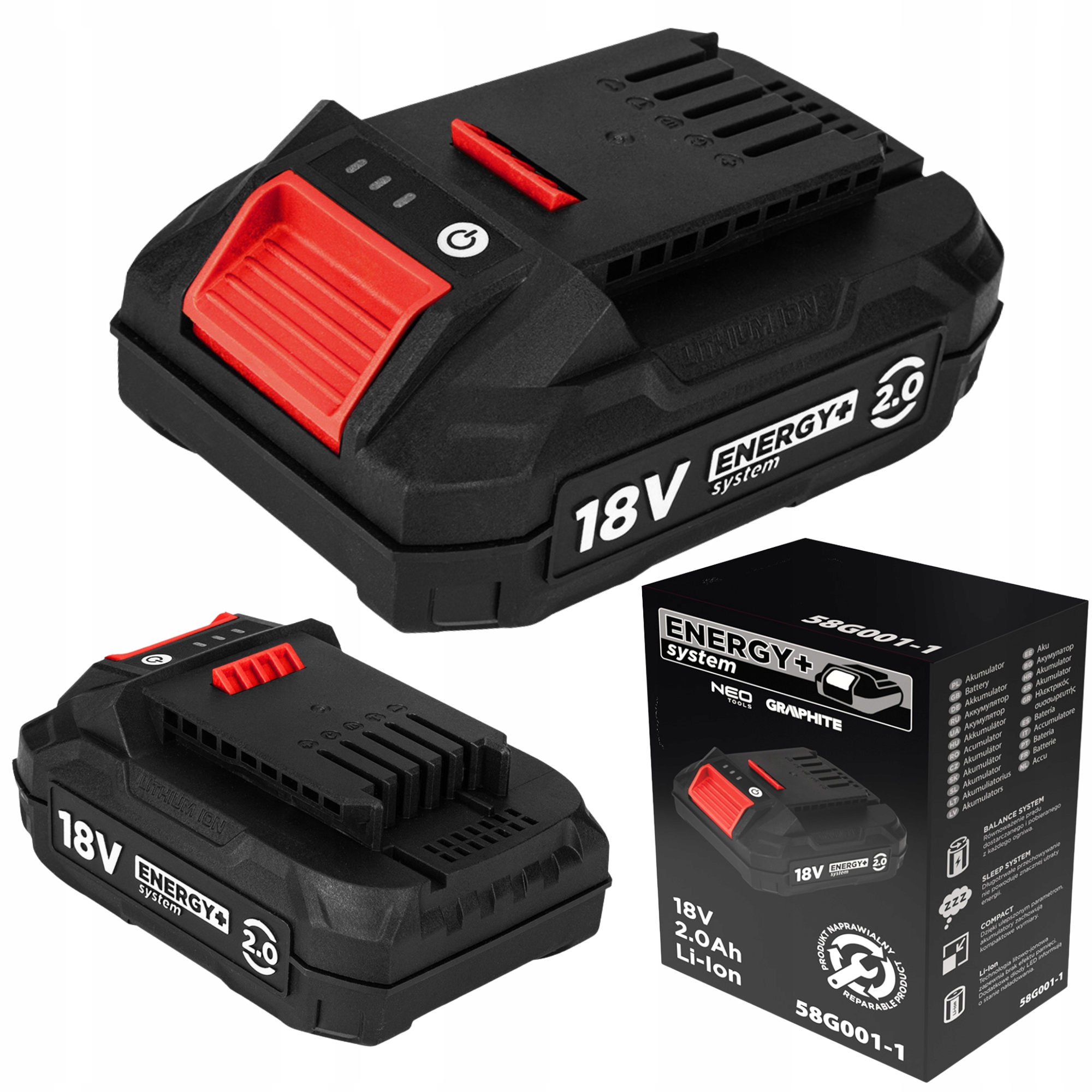 Akumulator Energy+ 18V Li-Ion 2.0Ah Boost Up Graphite Neo Tools