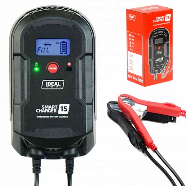 Usmerňovač smart charger 15 lcd 12v/ 24v, 15a SMART15LCD Ideal