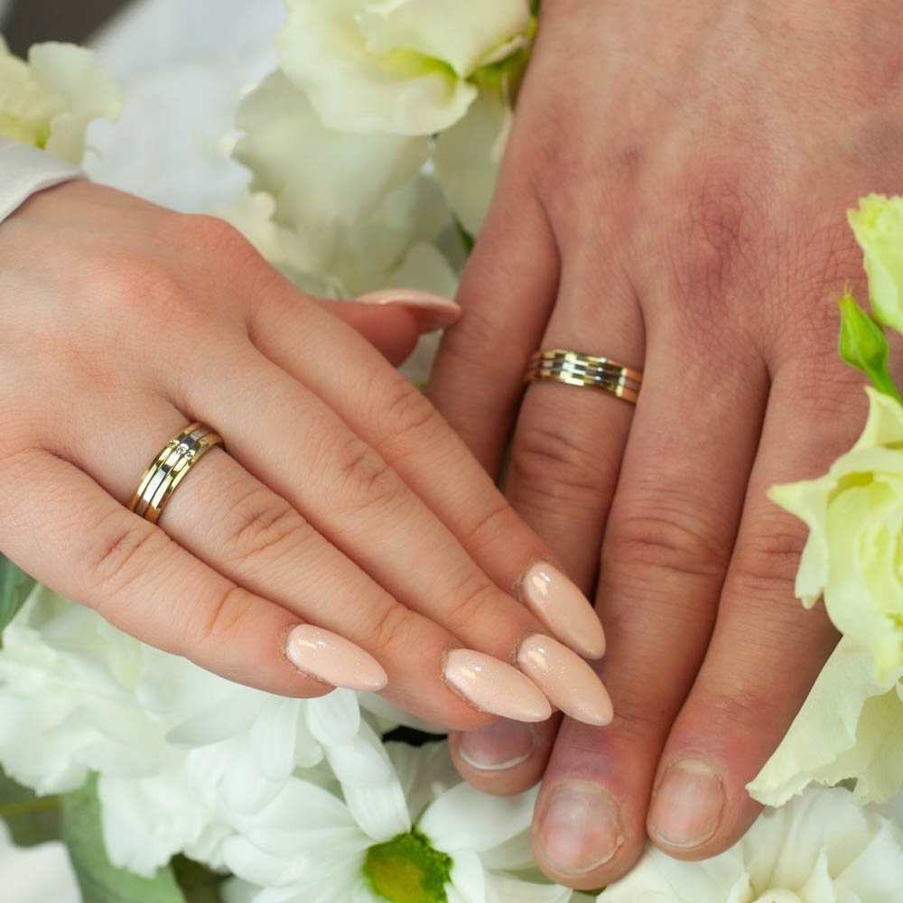 DWUKOLOROWE OBRĄCZKI ŚLUBNE 5mm BIAŁE ZŁOTO 585 Płeć uniseks