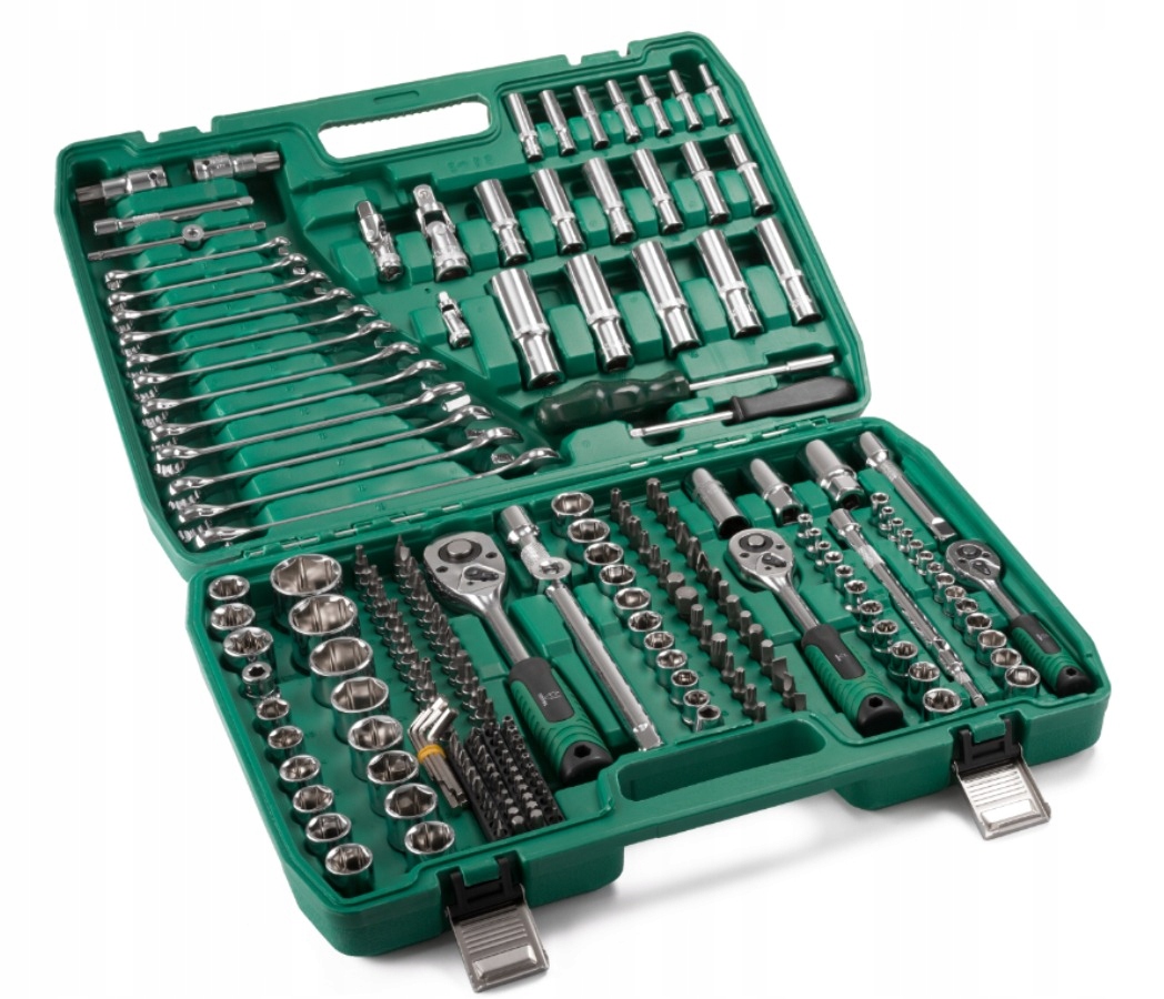 Velká Sada Nástrčných Klíčů 216 ks 1/2" 3/8" 1/4 Kufr ocel Profesionální