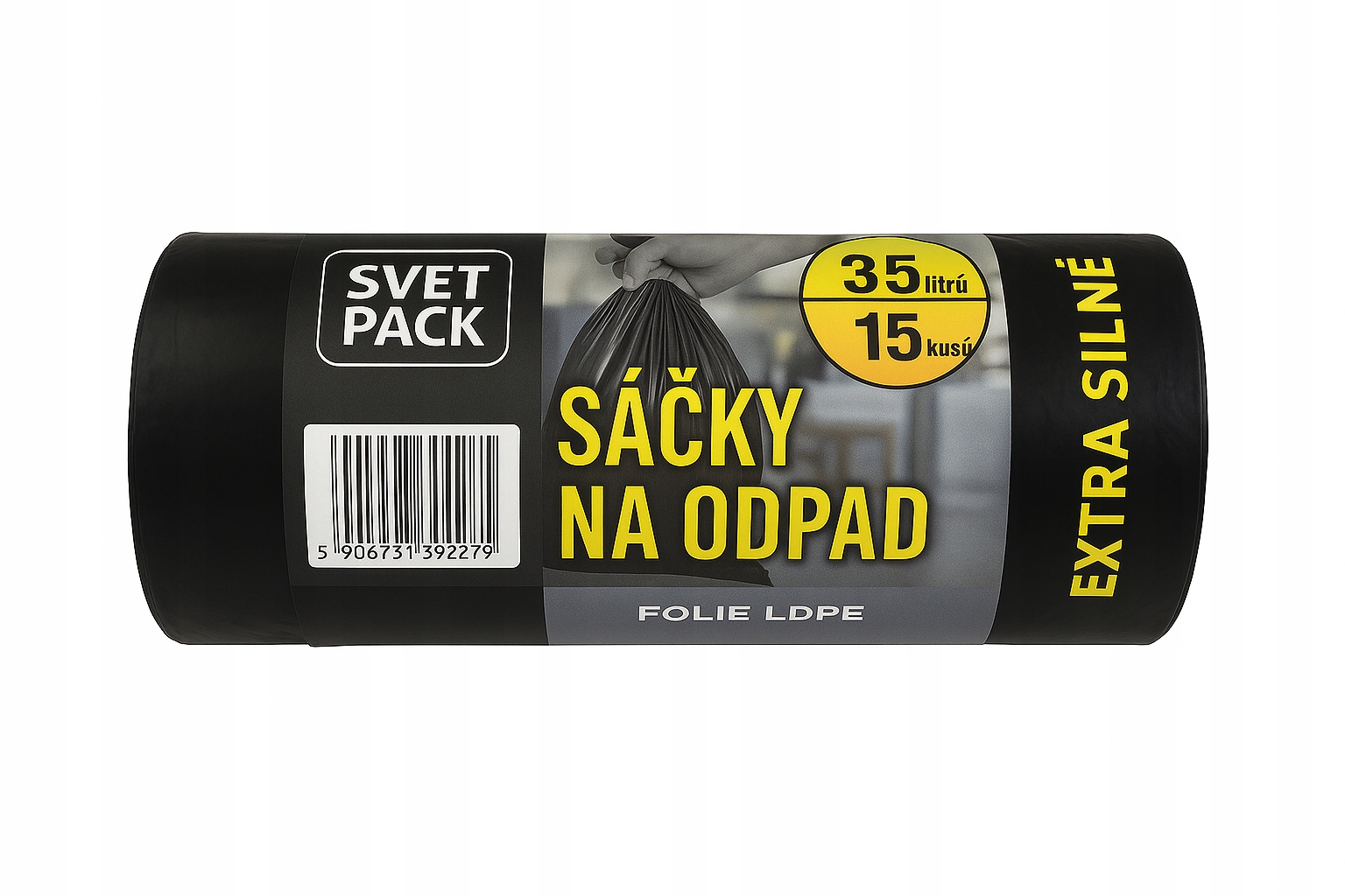 Levně Sáčky na odpadky Univerzální 35 litrů 15 kusů Ldpe s páskou 50 Rolek