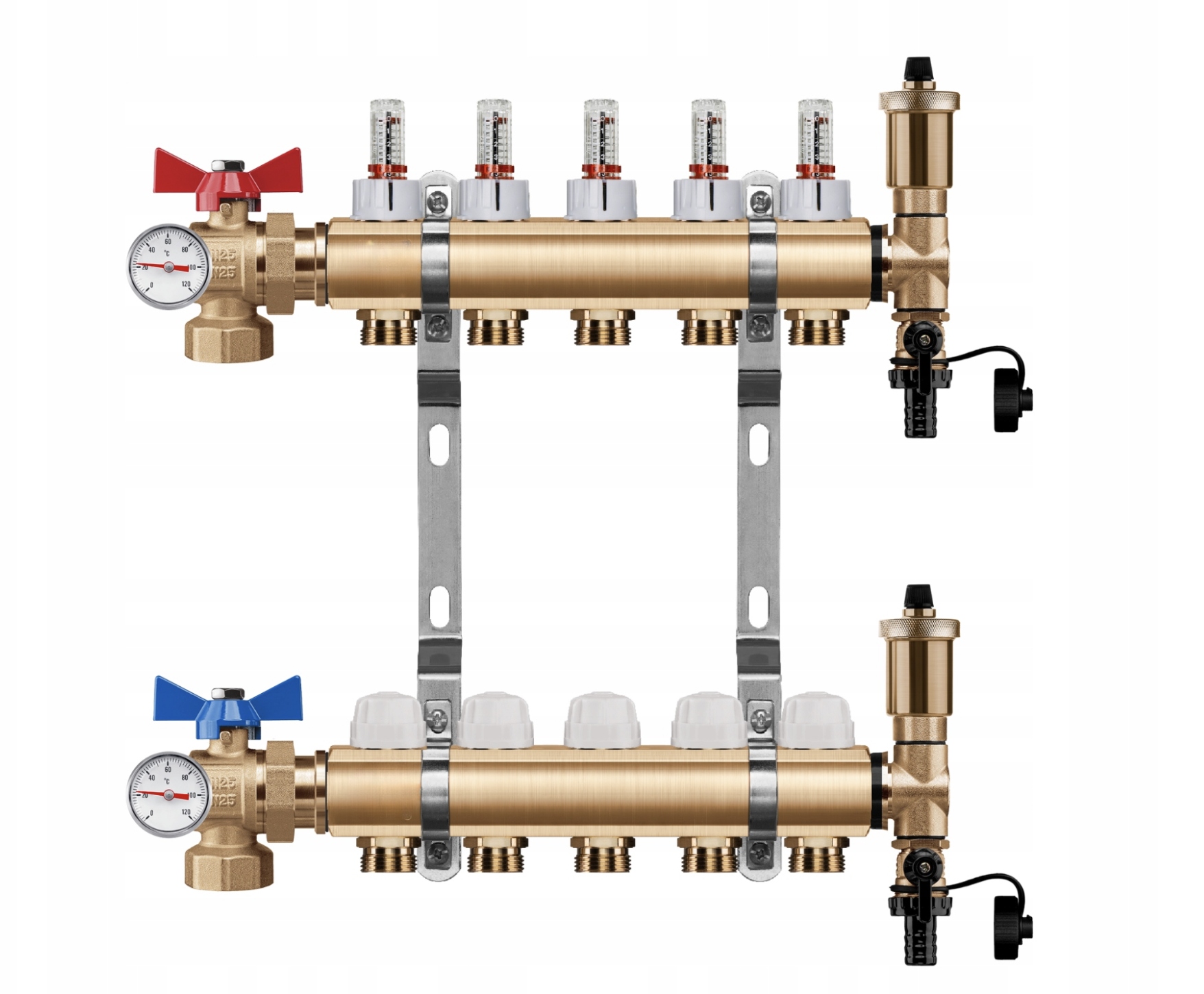 Rozdělovač podlahového vytápění 5 +pex Úhlový Kulový Ventil