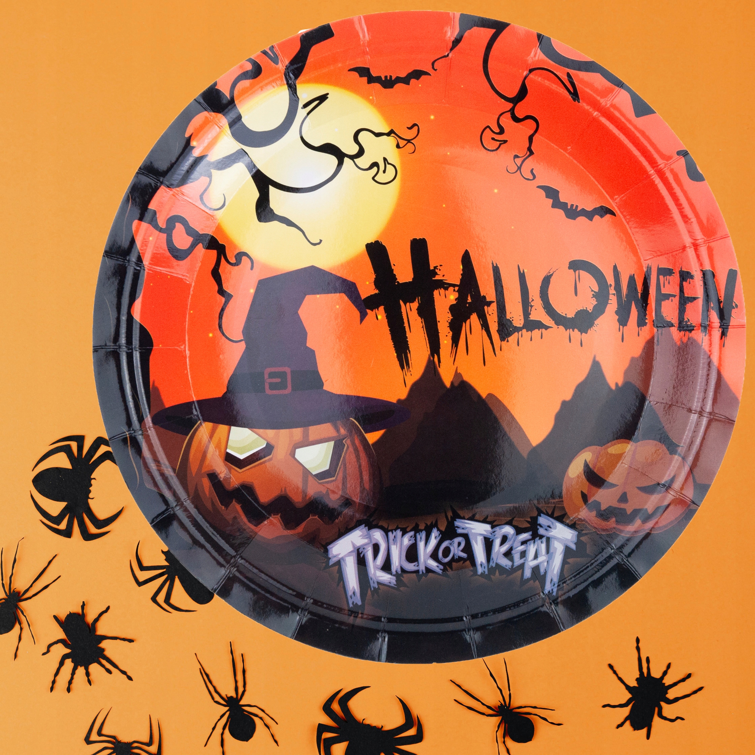 TALERZYKI HALLOWEEN TALERZ MAŁY 10SZT PAPIEROWE JEDNORAZOWE DYNIE STRASZNE Stan opakowania oryginalne