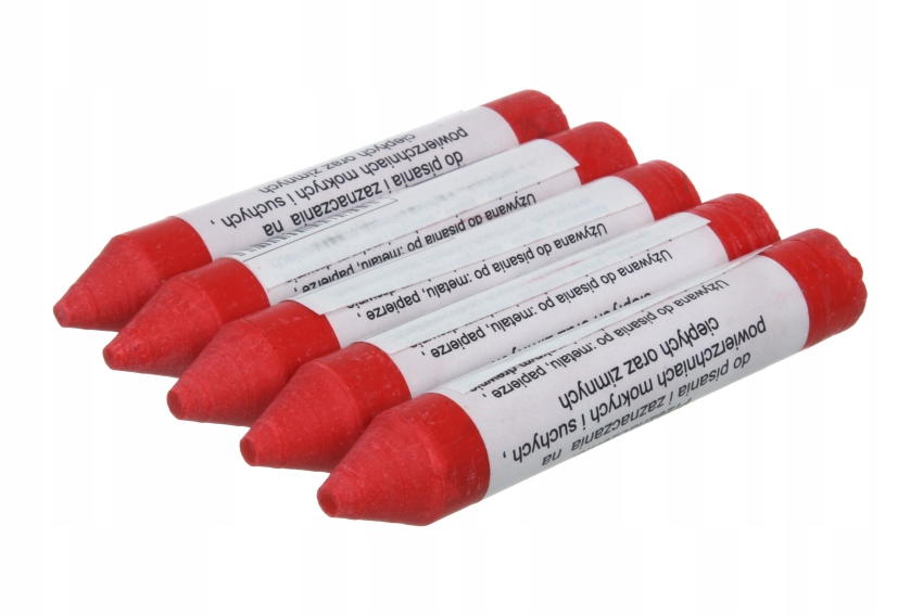 5x Kreda techniczna niezmywalna A2 CZERWONA