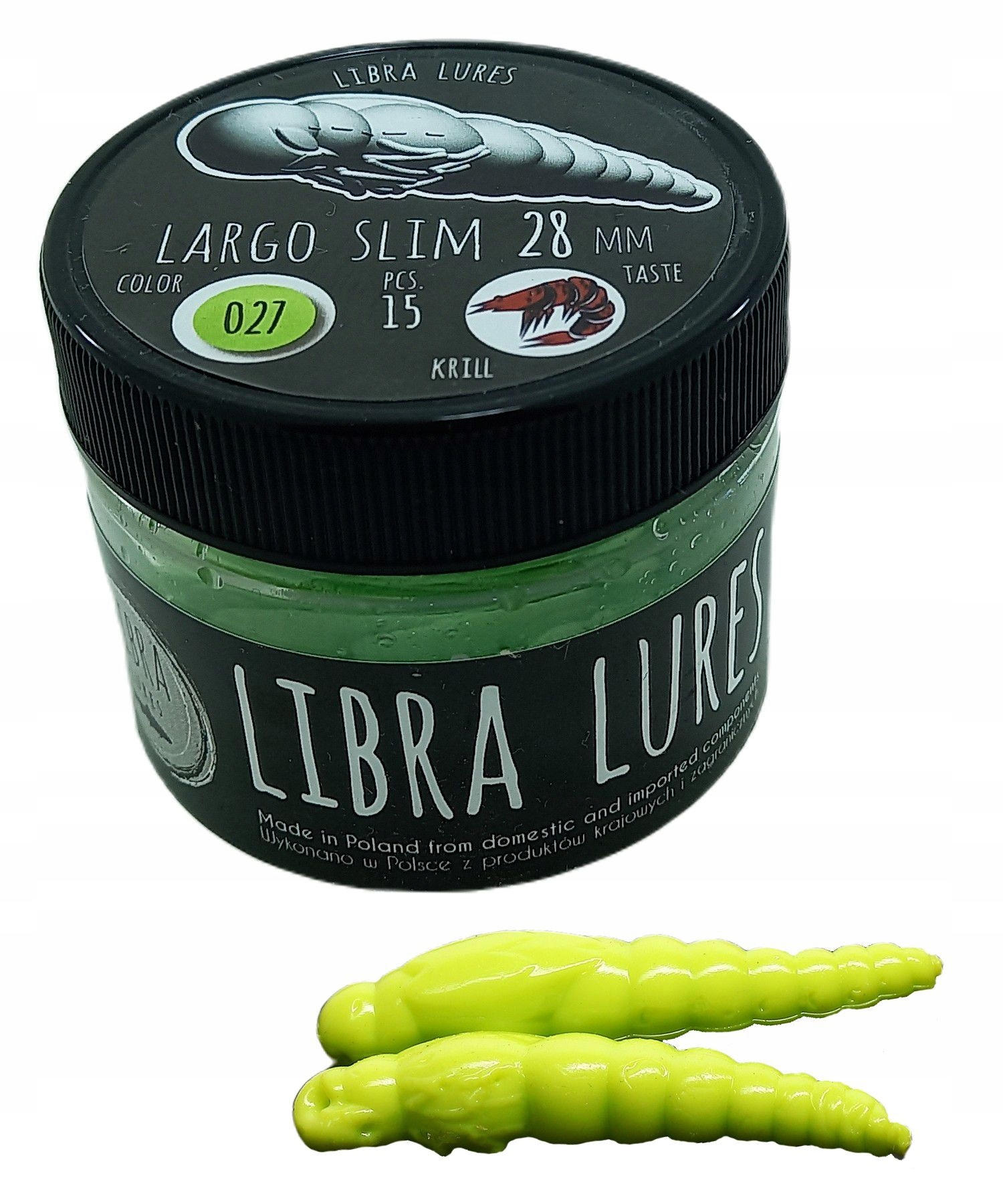 Libra Lures Largo Slim 027 Apple Green Kryl 2,8cm Smak: Kryl, Długość (cm):