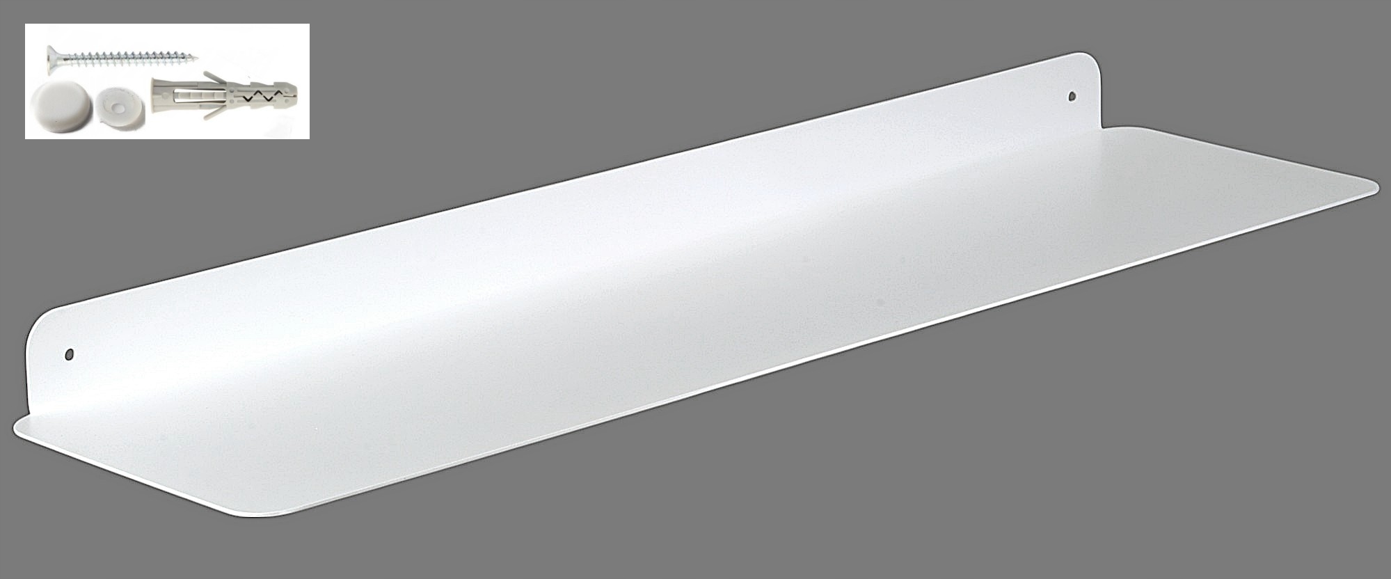 Police 80x20x5 cm Bílá kovová závěsná v moderním Loftovém stylu