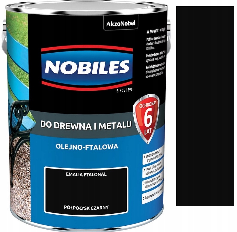 Nobiles Ftalonal Ftalowa Czarny Półpołysk 5L