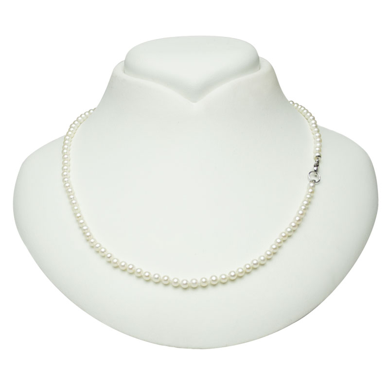 Stříbrný Náhrdelník S Bílými Perlami