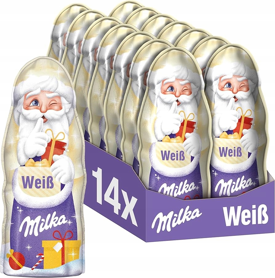 Levně 14x Milka Mikuláš Čokoládový Weiss Bílá Čokoláda 90g Vánoce