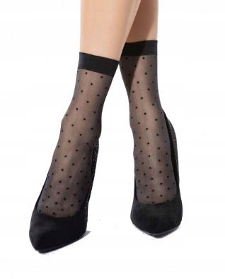 

Knittex skarpetki kropki Whisper Uni nero