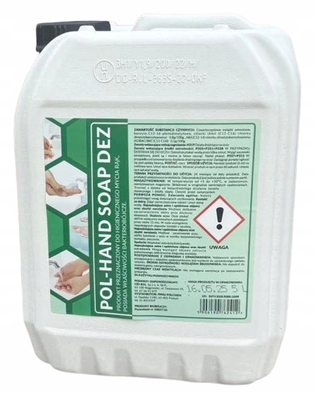 Baktericidní mýdlo na hygienické mytí rukou Pol-hand Soap Dez 5L