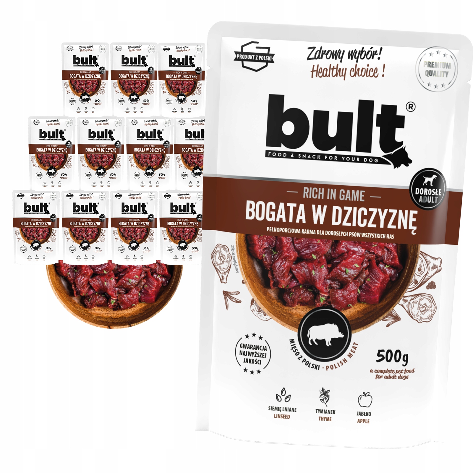 Levně Vlhké Krmivo Pro Psa Bult Sáček Mletý Bohatý Na Zvěřinu 12x500 g