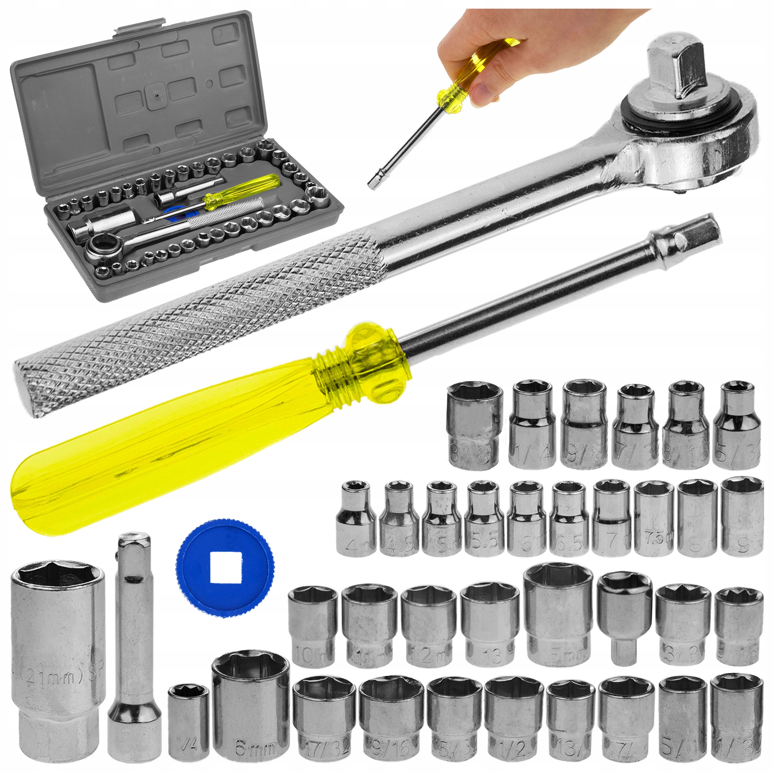 ZESTAW NARZĘDZI KLUCZY NASADOWYCH WALIZKA 40 EL.