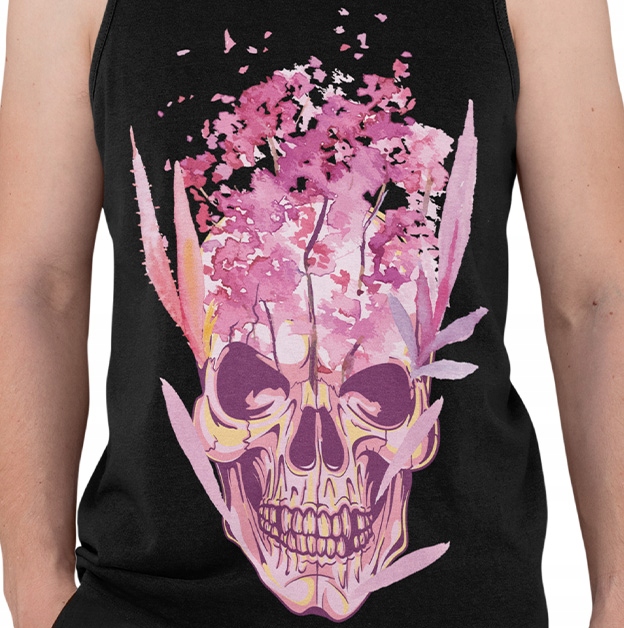 TANK TOP HORROR/ROCK PINK SKULL Marka inna