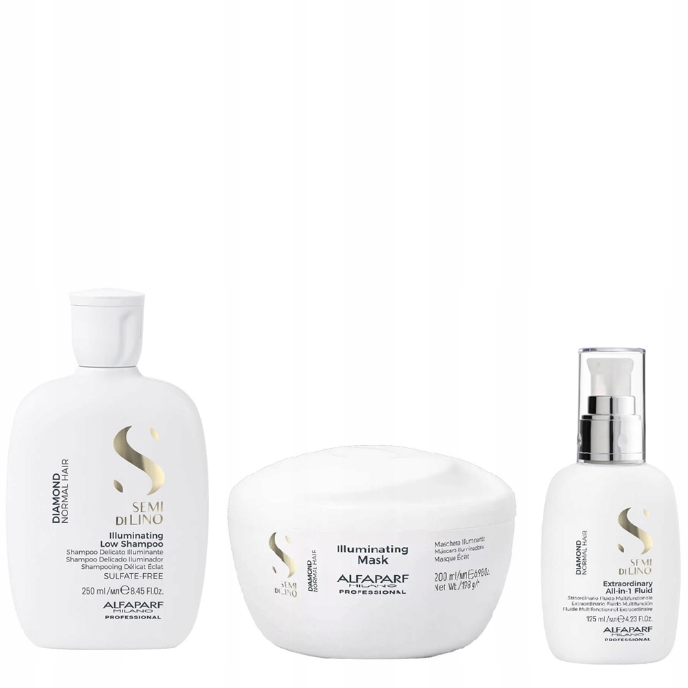 Alfaparf Semi di Lino Diamond sada rozjasňujících šampon maska fluid